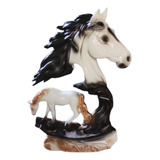 Cavalo Escultura Estatua Decoração Marmore Sintetico