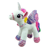 Cavalo Unicórnio Asas Branco Pelúcia 38 Cm Alt Antialérgico