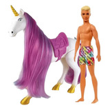 Cavalo Unicórnio Lançamento + Barbie Original Glitter