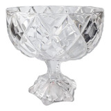 Centro De Mesa Vidro Fruteira Baleiro Com Pé 18x18cm Cor Cristal