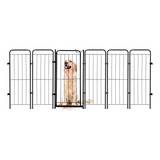 Cercado Cachorro Caes Grande Portao + 5 Modulos 236x98cm Cor Preto
