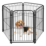 Cercado Cachorro Pet Cercadinho 4 Modulos + Portao 334x82cm Cor Preto