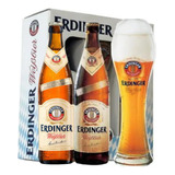 Cervejas Erdinger Kit 2 Garrafas + 1 Copo Personalizado