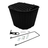 Cesta Bicicleta Aro 24 E 26 C/tampa Plástico Marrom E Preta Cor Preto