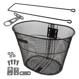 Cesta Grande Para Bike Aro 26 Aço Cestão Reforçado Com Haste