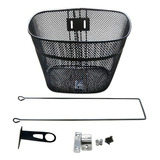 Cesta Para Bike Aro 26 Oval Aco Preta Com Suporte