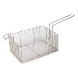 Cesto Para Fritadeira Retangular Niquelado 24 X 17 X 11 Cm Peneira Aramado Reforçado