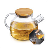 Chaleira Bule Redonda Vidro C/coador 900ml (vai Ao Fogo)