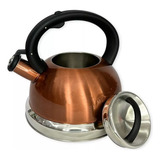 Chaleira C/ Apito Em Aço Inox 3l Wincy Casa - Cor Cobre