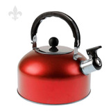 Chaleira Com Apito Em Aço Inox Vermelha 2l