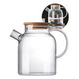 Chaleira Com Infusor Vidro Borossilicato 1,8l Tampa Bambu
