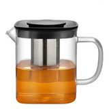 Chaleira De Vidro 1 Litro Filtro Infusor Chá Bebida Quente Cor Transparente