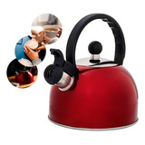 Chaleira Inox Com Apito 2 Litros Vermelha Hauskraft Cor Vermelho