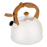 Chaleira Inox Moderna Com Apito Wood Preto 2,5 Litros Mor Cor Bege