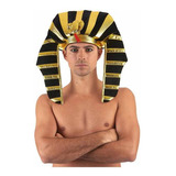 Chapéu Faraó Egípcio Dourado E Preto Adulto Festa Fantasia