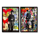 Charles Chaplin Quadros Decorativos Cinema Moldura 60x40