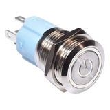 Chave Tic Tac Botão Inox 16mm Led Branco 12v 24v + Conector