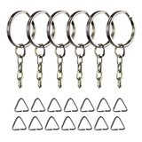 Chaveiro Argola Batida Prata Com Corrente 23mm 1000 Unidades