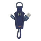 Chaveiro Jeans Com Cabo Micro-usb I2go