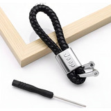 Chaveiro Jeep Couro Preto Trançado Renegade Compass Wrangler