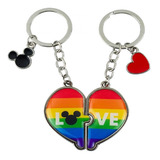 Chaveiro Orelhas Mickey Mouse Rainbow Disney 4.5 Cm