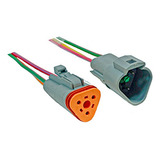 Chicote Plug Conector Linha Agrícola Máquina Dtp04-3p 4pçs
