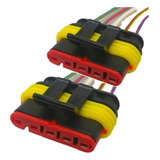 Chicote Soquete Conector Plug Cabo Lanterna Guerr Randon 2pç