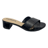 Chinelo Tamanco Napa Croco Salto Grosso Moleca 5259.807