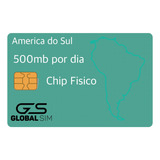 Chip Físico - América Do Sul - 6 Dias - 500mb Por Dia 5g