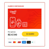 Chip Virtual Claro E-sim, Pré-pago iPhone/samsung 12gb
