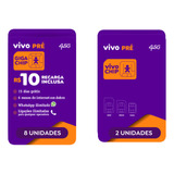 Chip Vivo Kit 10: 2 Chip S/ Recarga+8 C/ R$10 De Recarga