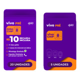 Chip Vivo Kit 25: 5 Chip S/ Recarga + 20 C/ R$10 De Recarga