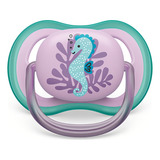 Chupeta Ultra Air Avent 6-18m Cavalo Marinho Rosa Menina Un. Período De Idade 6-12 Meses