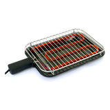 Churrasqueira Elétrica Grill Esmaltada Portátil Preta 220v