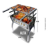 Churrasqueira Móvel Mund Alumínio Desmontável E Portátil 50cm De Largura 70cm De Altura 30cm De Profundidade Plateado