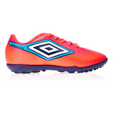 Chuteira Cannon Tf Masculina Umbro Cor Coral/vermelho/azul Tamanho 39 Br