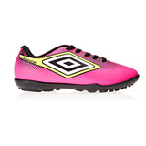 Chuteira Cannon Tf Masculina Umbro Cor Rosa Fluor/preto/limão Tamanho 41 Br