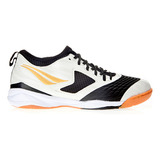 Chuteira Infantil Futsal Max 1000 Ecoknit Penalty Cor Branco-dourado-preto Tamanho 36 Br