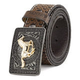 Cinto Country Estampa Peixe Fivela Grande Cavalo Cavalgada