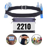 Cinto Porta Número Para Corrida Triathlon Ciclismo Gel Carbo