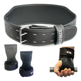 Cinturão Sintetic E Strap Grip Par Academia Agachamento Fit
