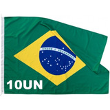 Cj 10 Bandeira Do Brasil Oficial 22 X 33cm Dupla Face Barco