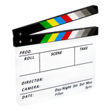 Claquete De Cinema Profissional Branca Com Detalhes Coloridos 30x24cm Cpg-01 Sou Foto