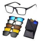 Clip On + Oculo De Grau 6 Em 1 Troca Lentes Polarizado Uv400