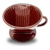 Coador De Café Em Cerâmica Marrom Suporte Filtro