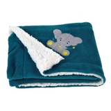 Coberta Cobertor Cobersoft Quarto De Menino Elefantinho Azul