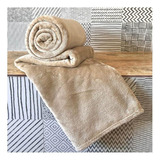 Cobertor Bonne Nuit Microfibra Flannel Cor Bege Com Design Liso De 2.2m X 1.8m