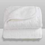 Cobertor Donna Bebê 100x75 Cm Lã Marfim Com Sherpa
