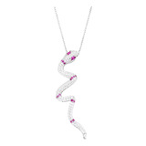 Colar C Pingente De Cobra Zircônia Marsala