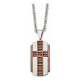 Colar Chisel Em Aço Inoxidável Cross Dog Tags Para Homens